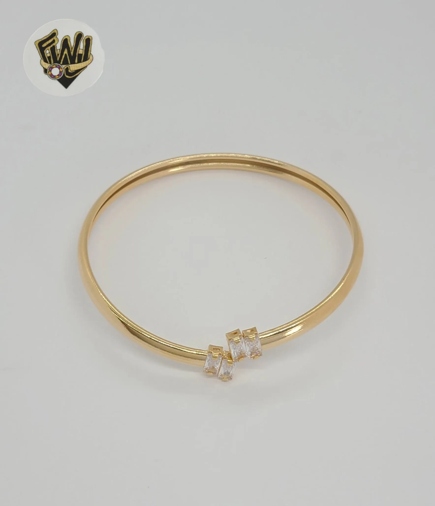 (1-4082) Gold Laminate - 4.5mm Zircon Open Bangle - BGF