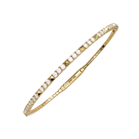 14K Diamond Studded Flex Bangle