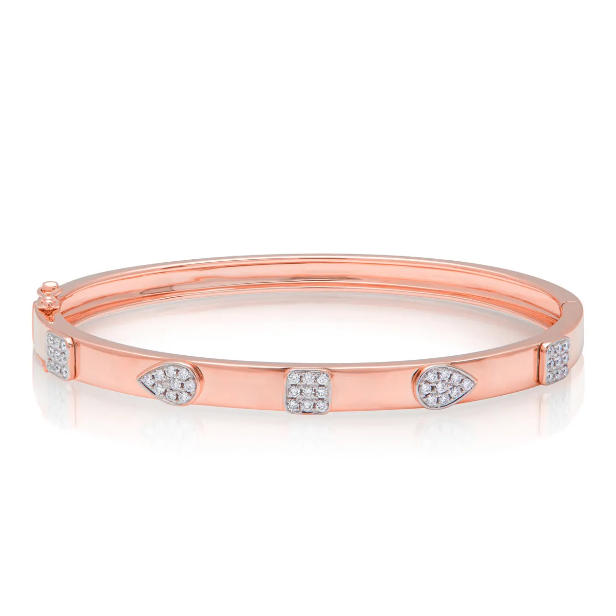 14KT Rose Gold Diamond Sloan Bangle Bracelet