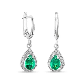 5X7 Tear Drop CZ earrings