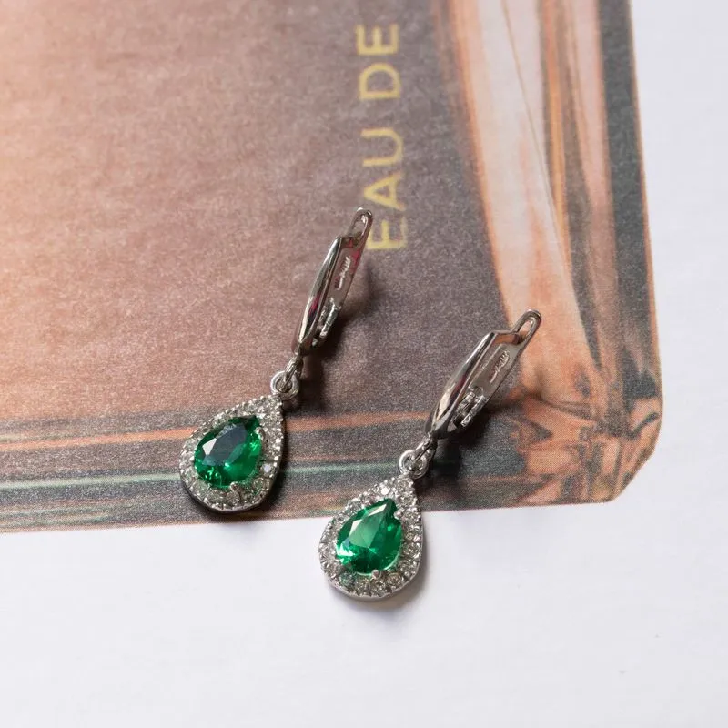 5X7 Tear Drop CZ earrings