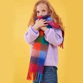 Accessorize London Girl's Check Blanket Scarf