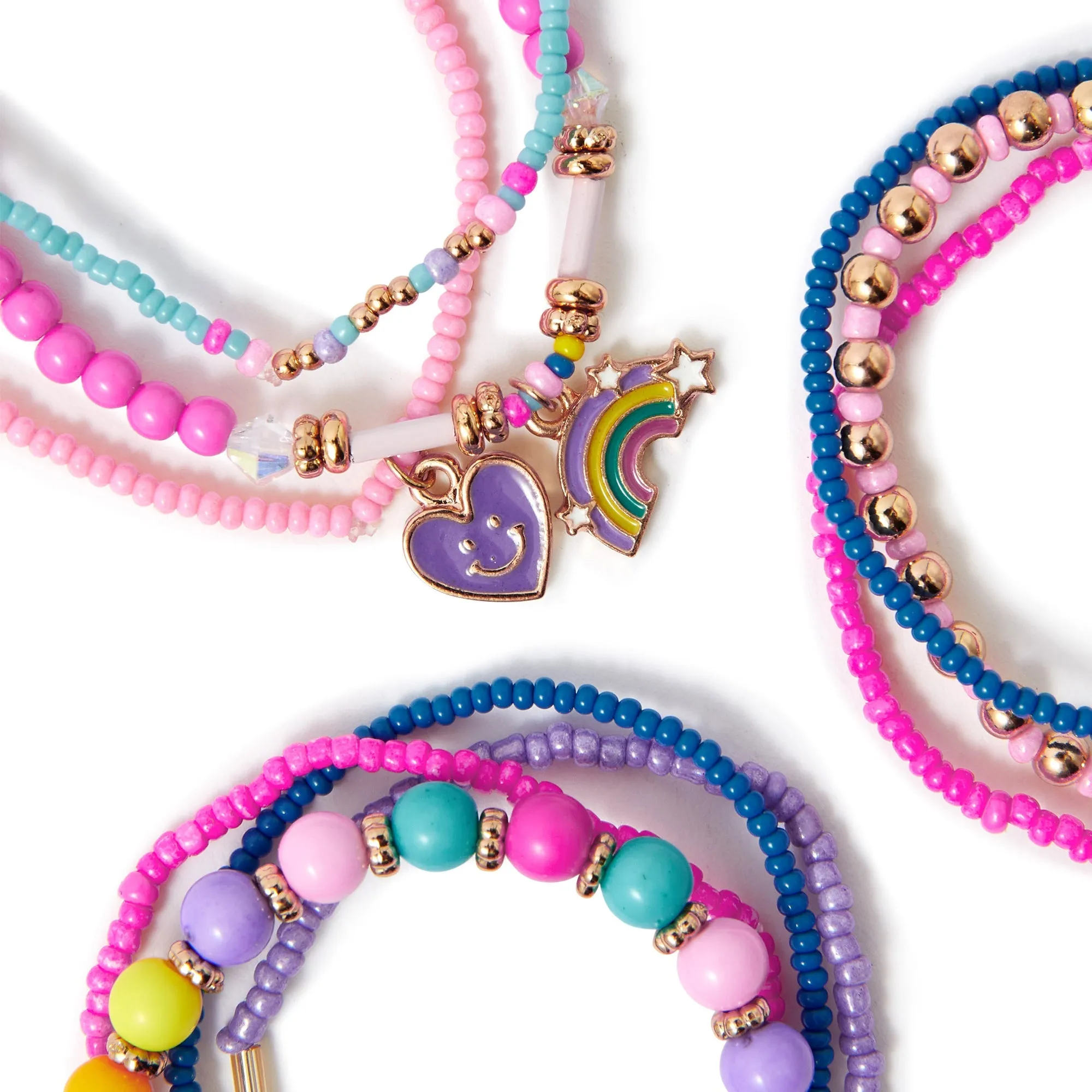 Accessorize London Girl's Rainbow Beaded Bangle Set