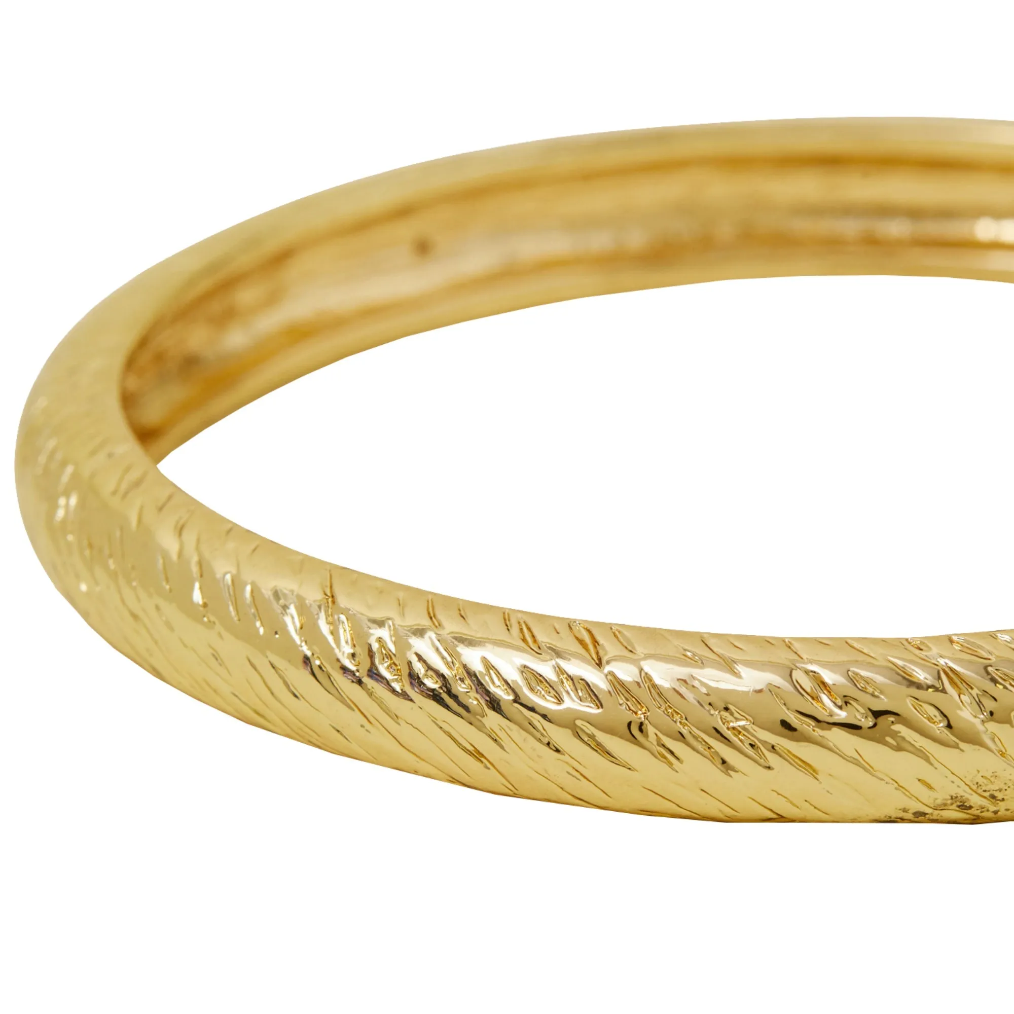 Accessorize London  Women's Gold Textured Bangle