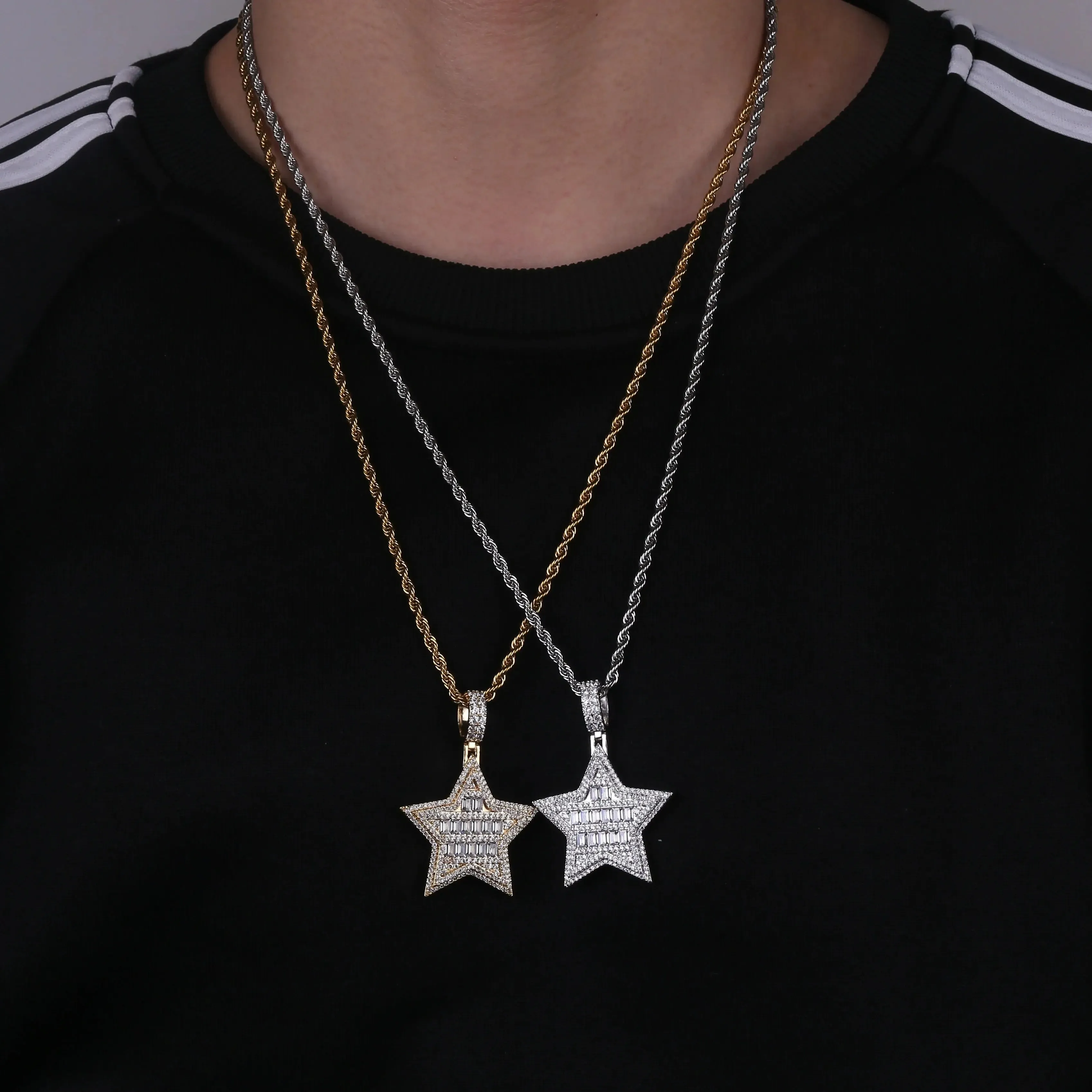 Baguette Diamond Star Pendant