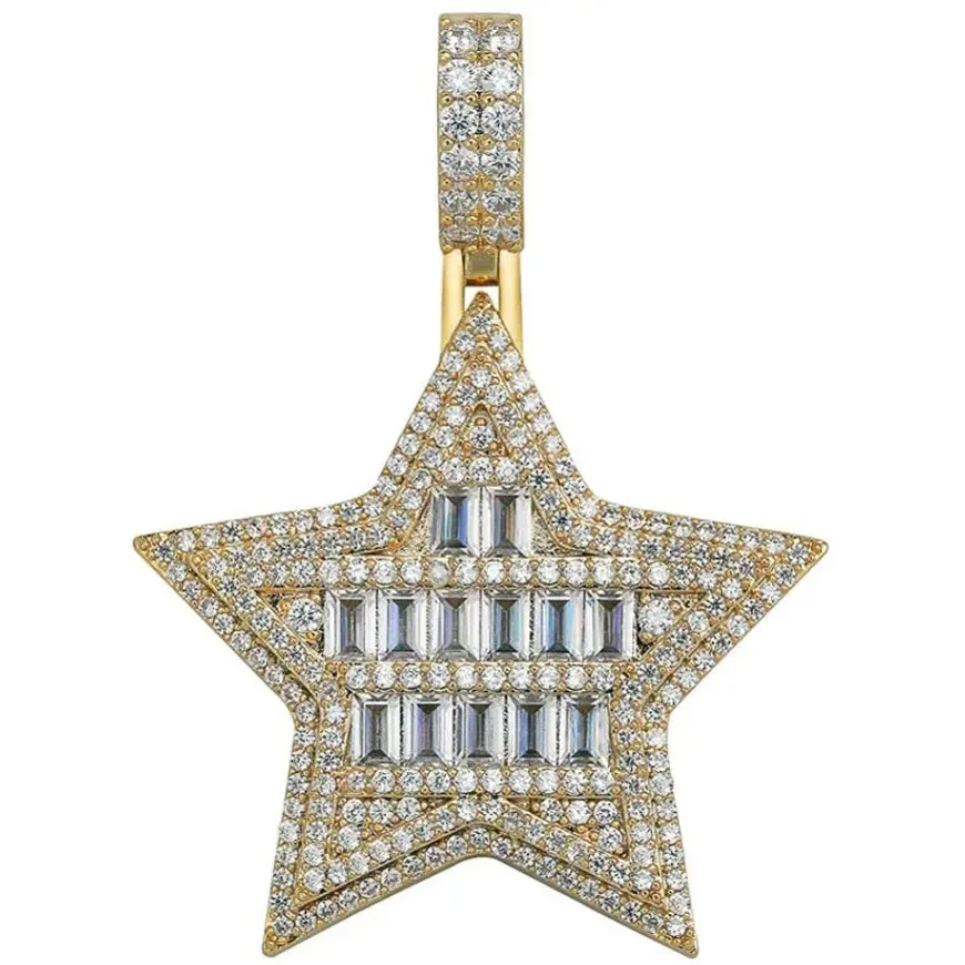 Baguette Diamond Star Pendant