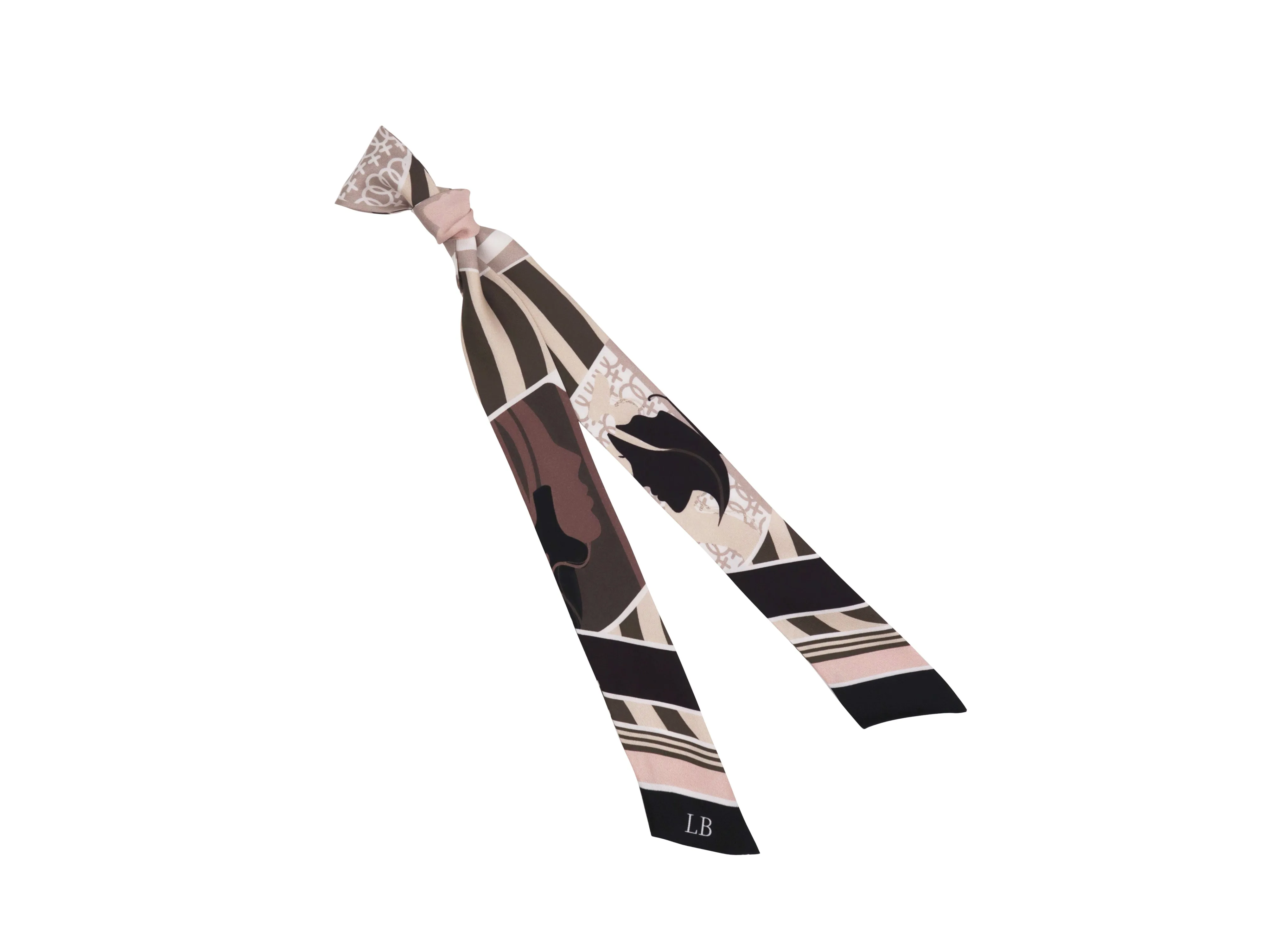 Banderole - Silk Ribbon Scarf - Hera Abstract Beige