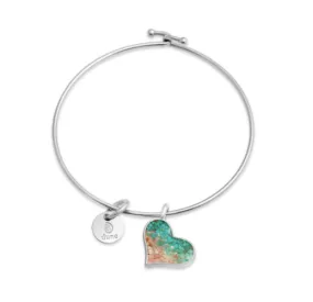 Beach Bangle - Heart - Turquoise Gradient