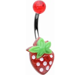 Belly Ring - Strawberry Glitter