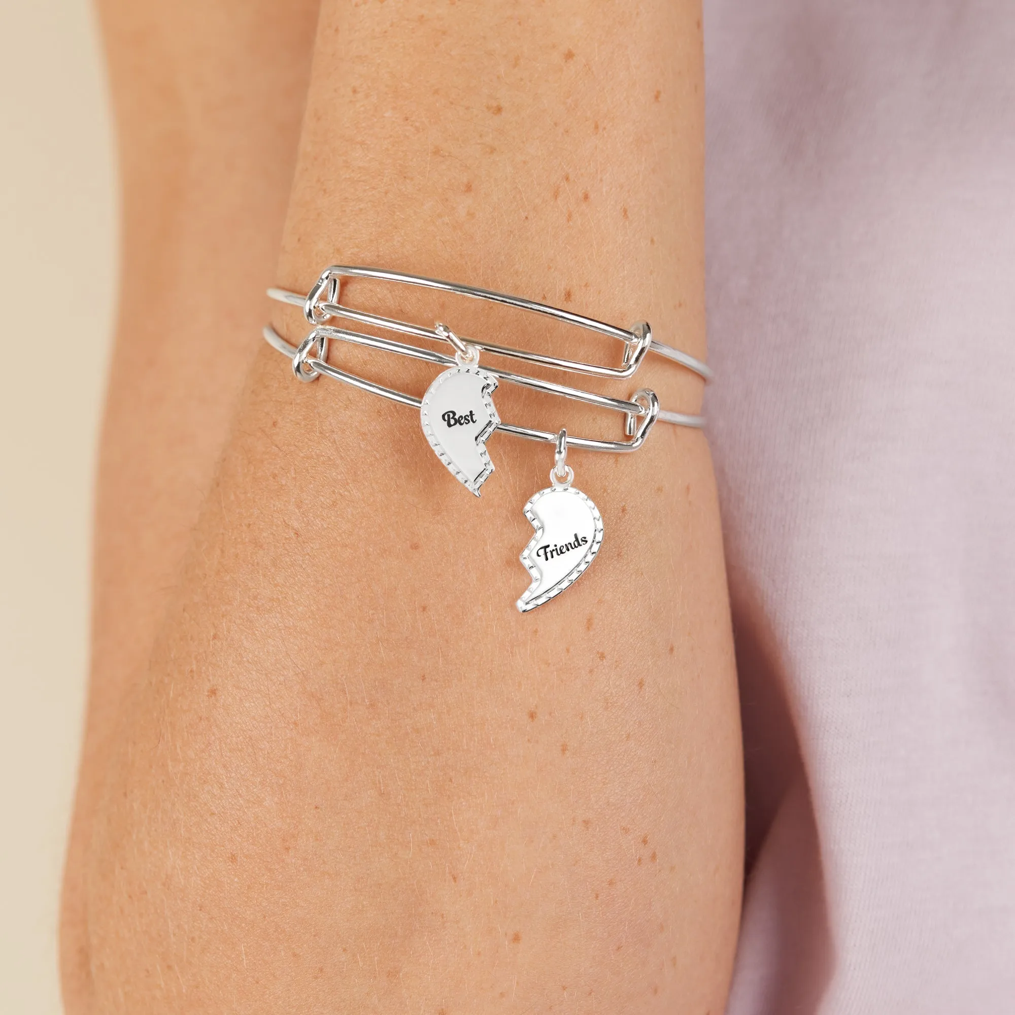 Best Friends Charm Bangle, Set of 2