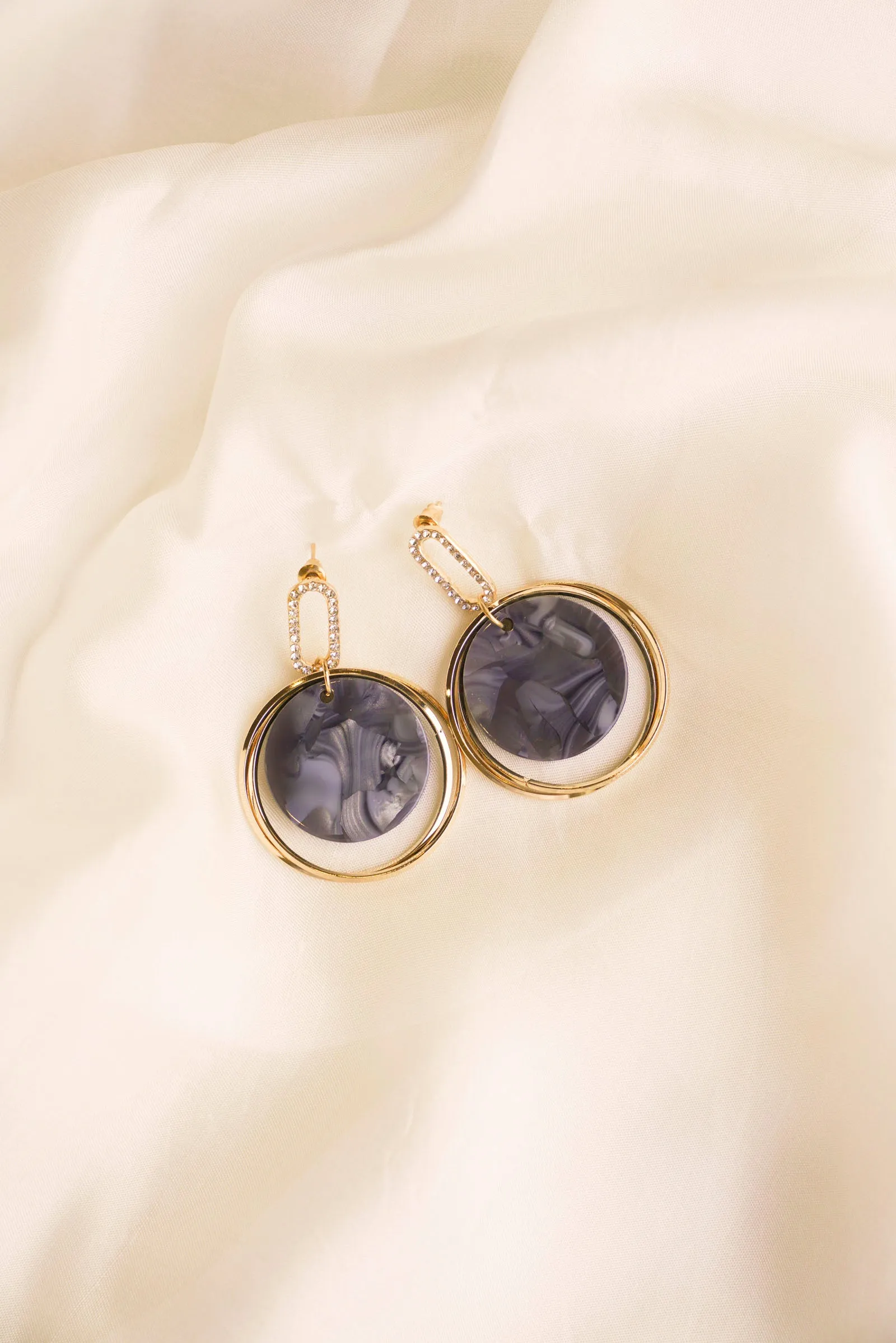 Black & Gold Drop Earrings