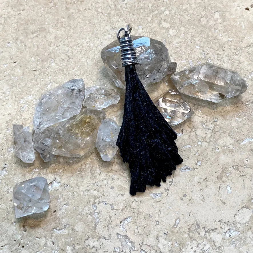 Black Tourmaline Pendant - Raw