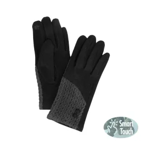 Cable Detailed Button Touch Smart Gloves