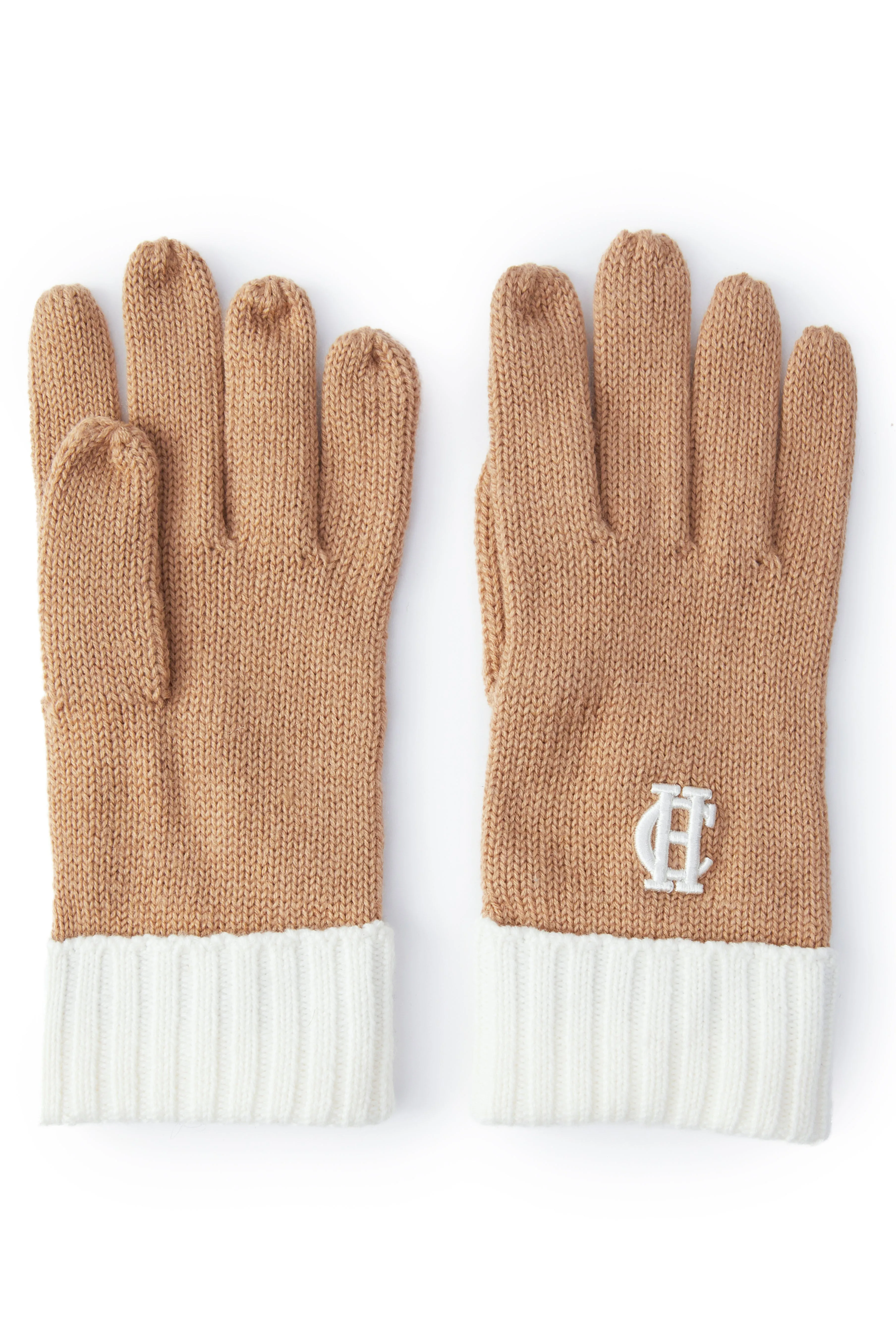 Chelsea Logo Knitted Gloves (Camel Cream)