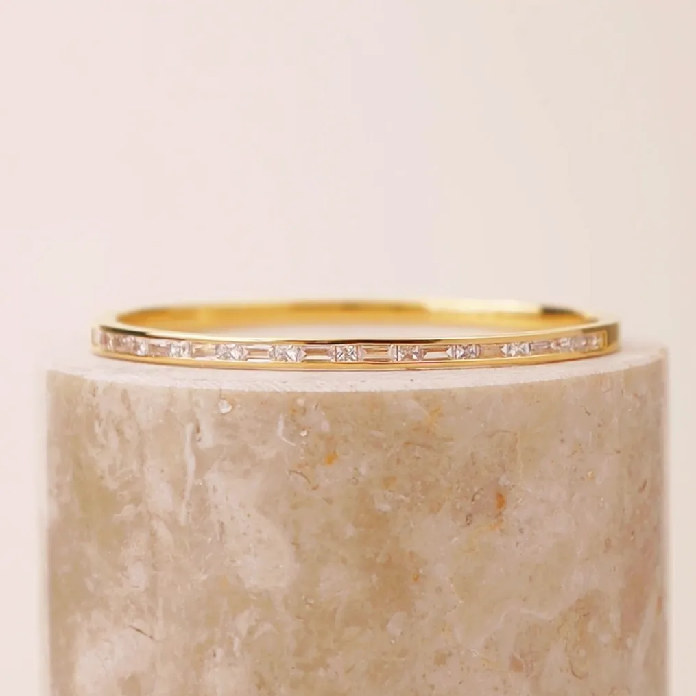 Classic Baguette 14K Gold Vermeil Bangle