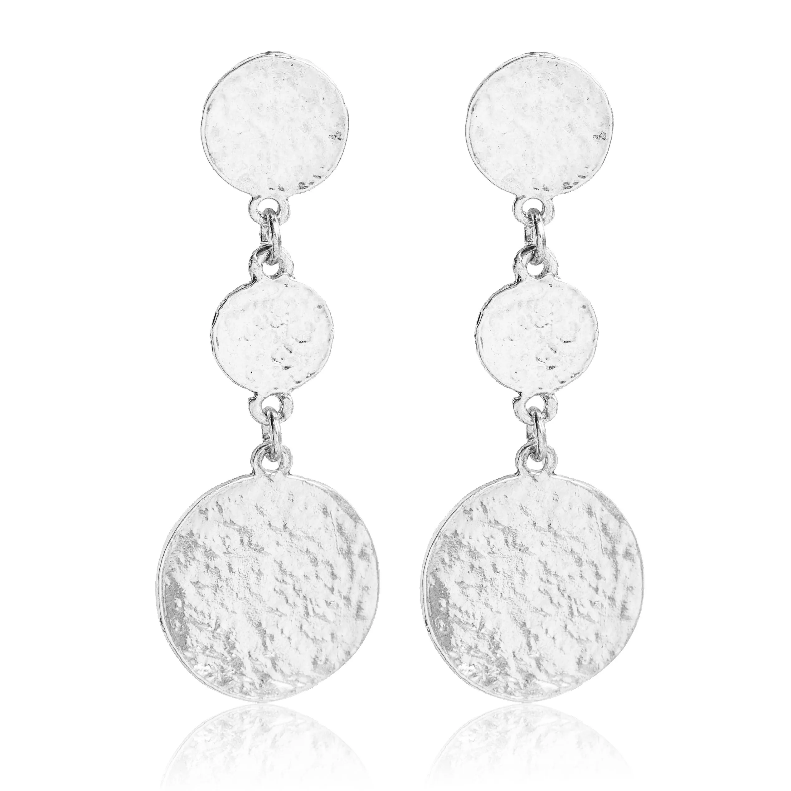 Coin linear drop earrings