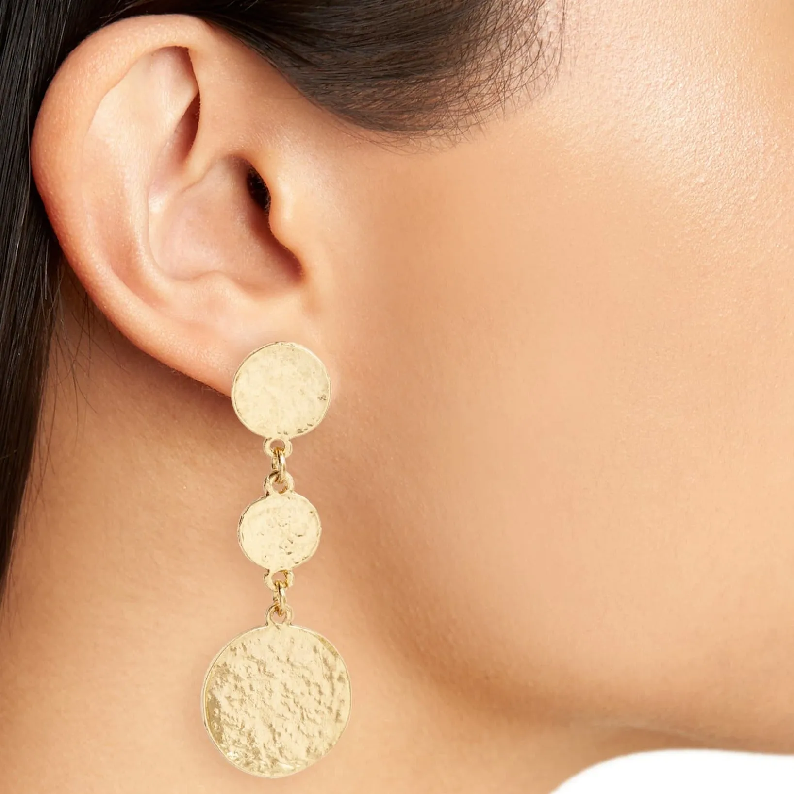 Coin linear drop earrings