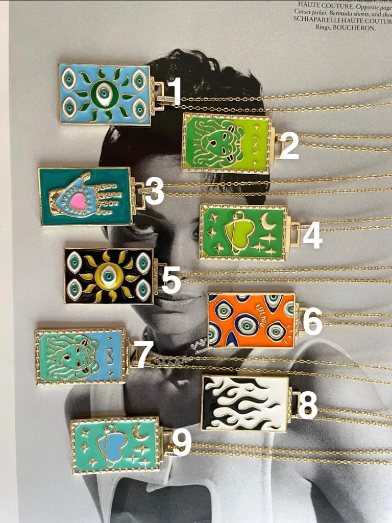 Colorful design pendant necklace