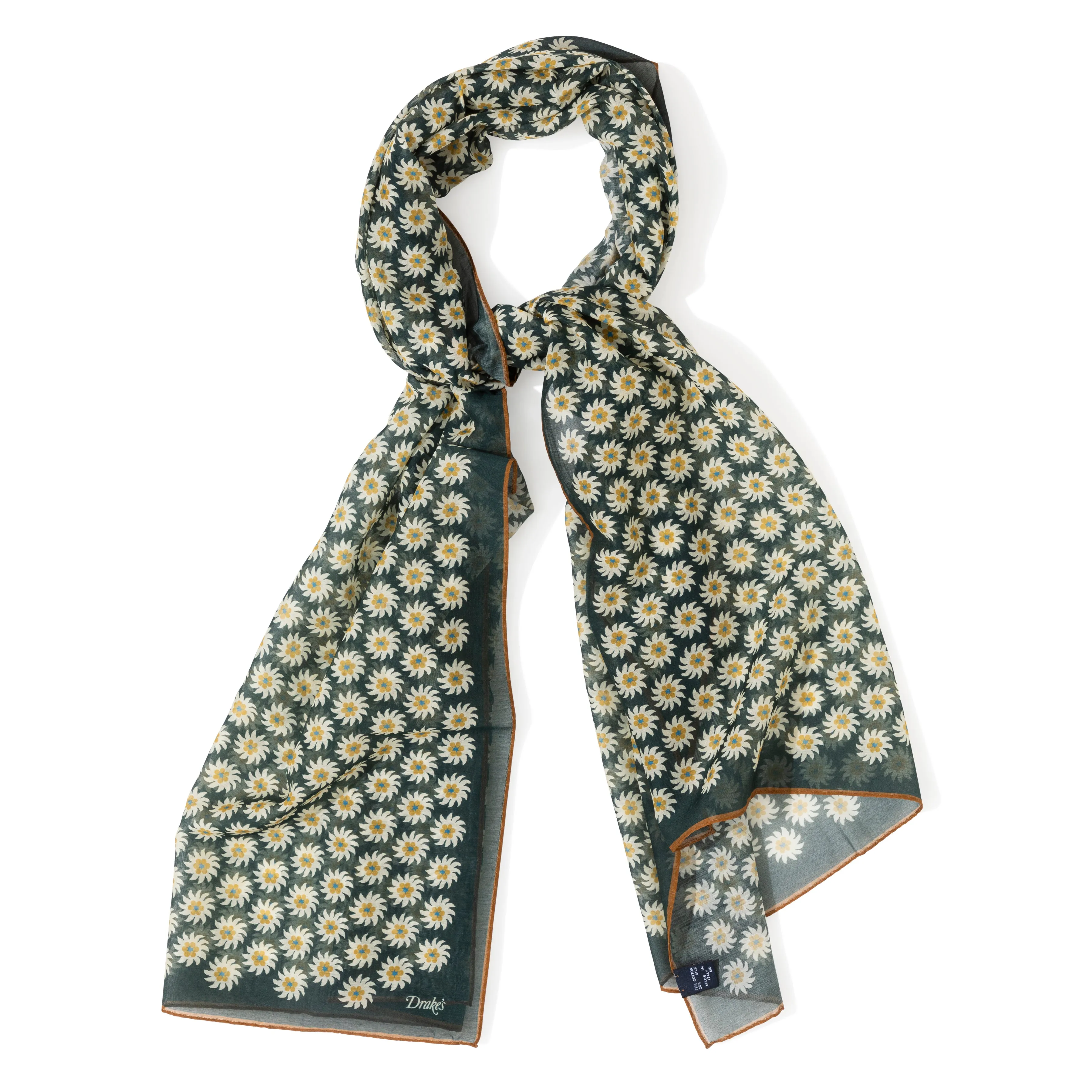 Cotton/Silk Daisy Print Scarf