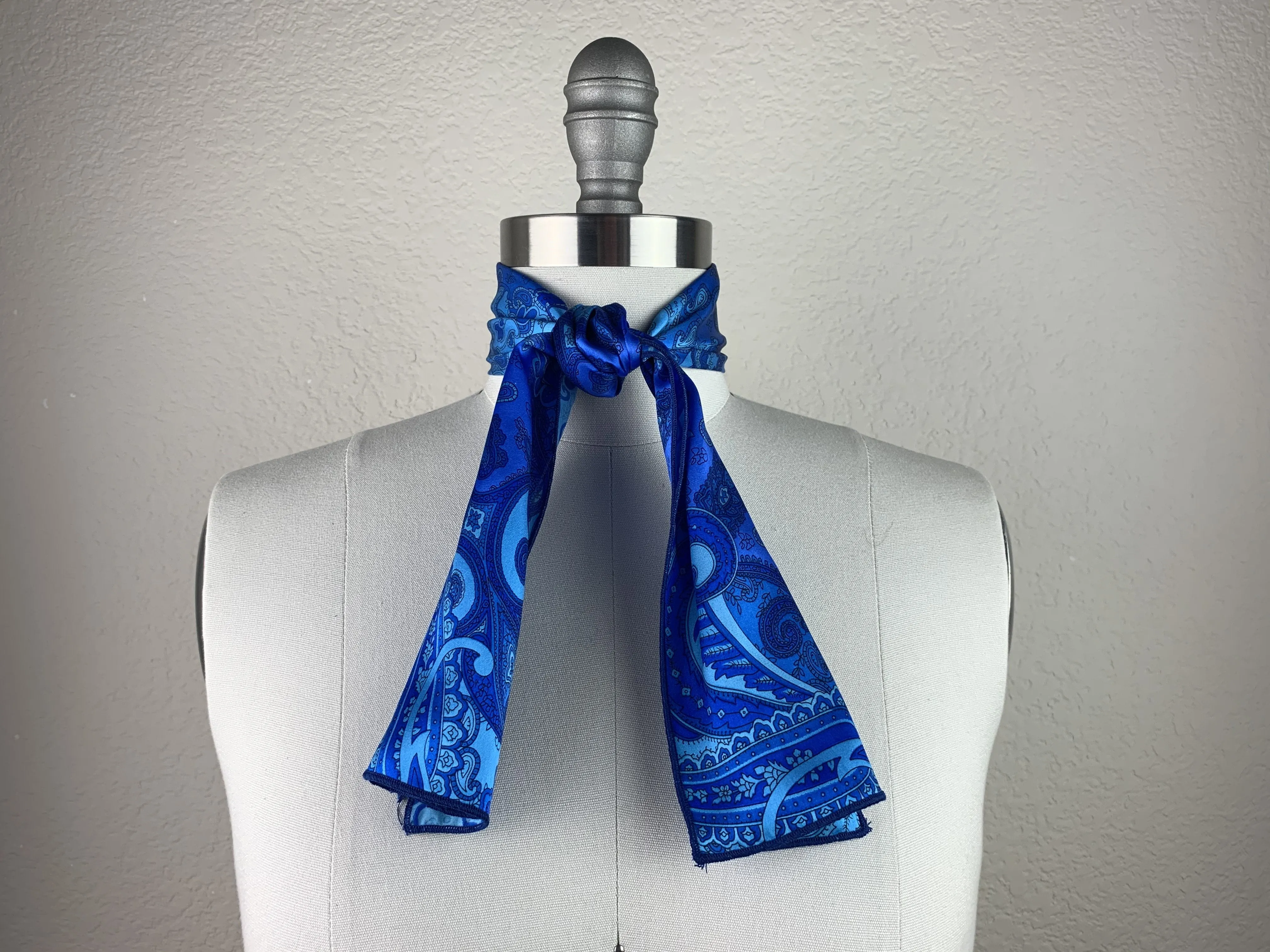 CR Royal Blue Paisley Silk Scarf