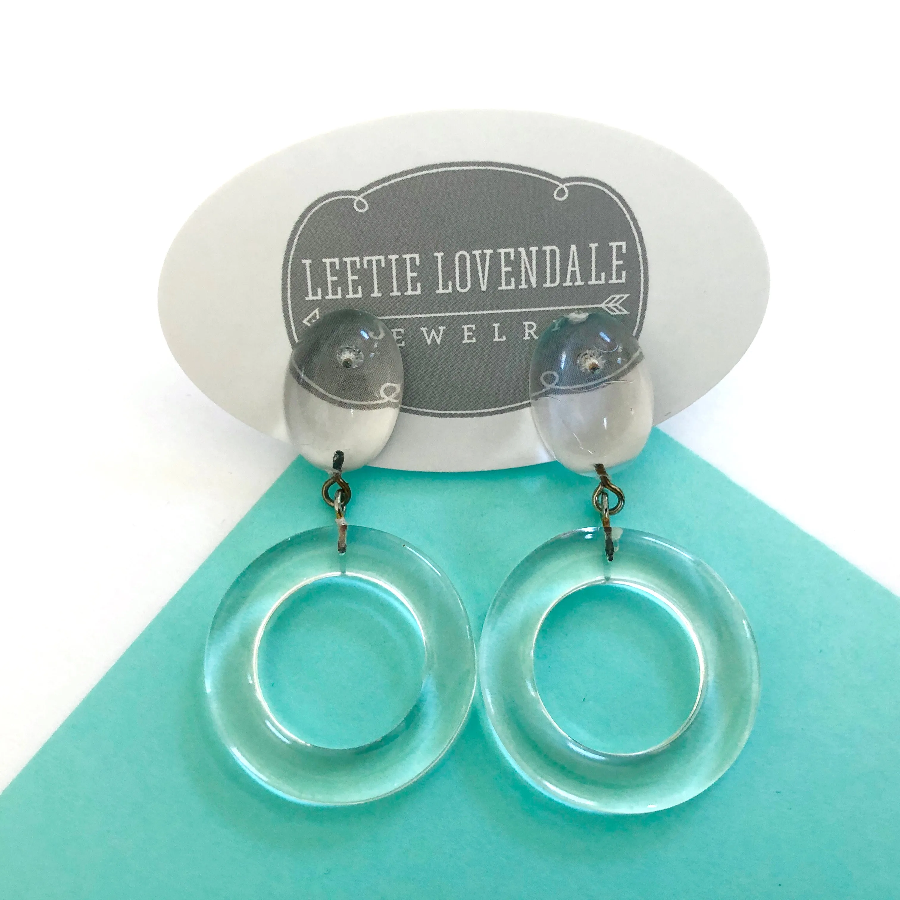 Crystal Clear Donut Drop Earrings