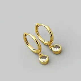 Crystal Drop Earrings - Gold