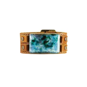 Dandy Jewelry - Lil Buck Bracelet: Saddle Leather, Seafoam