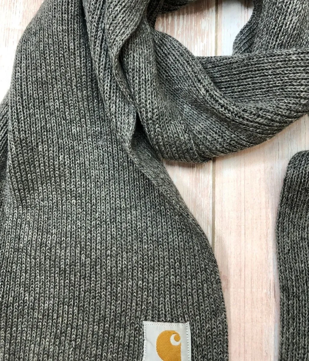 Dark Grey Wool Rich Anglistic Scarf