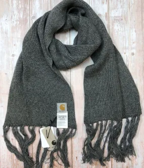 Dark Grey Wool Rich Anglistic Scarf