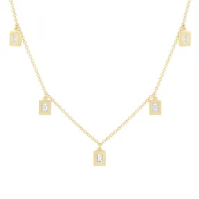 Diamond Baguette Drop Necklace