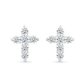 Diamond Cross Earrings