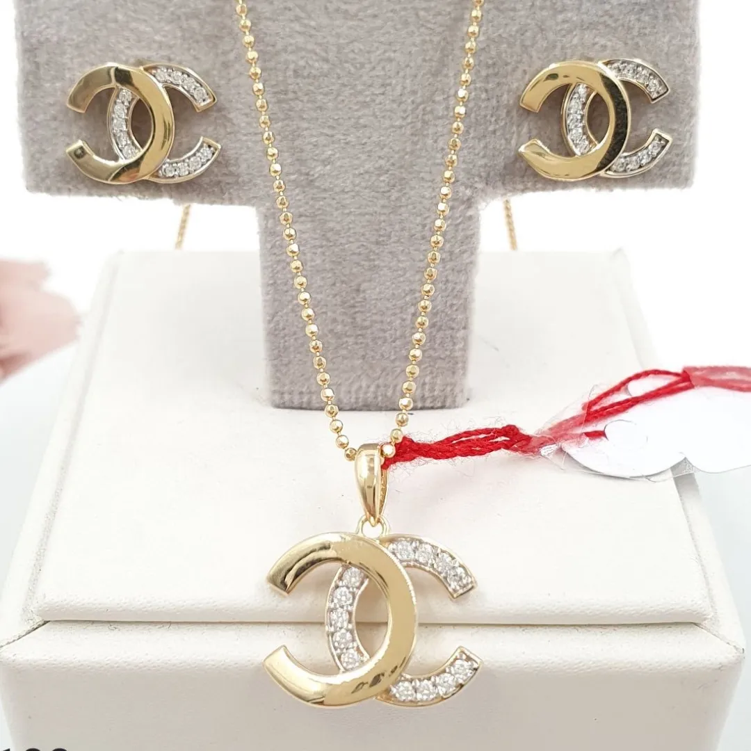 Double C Jewelry Set 18K Yellow Gold