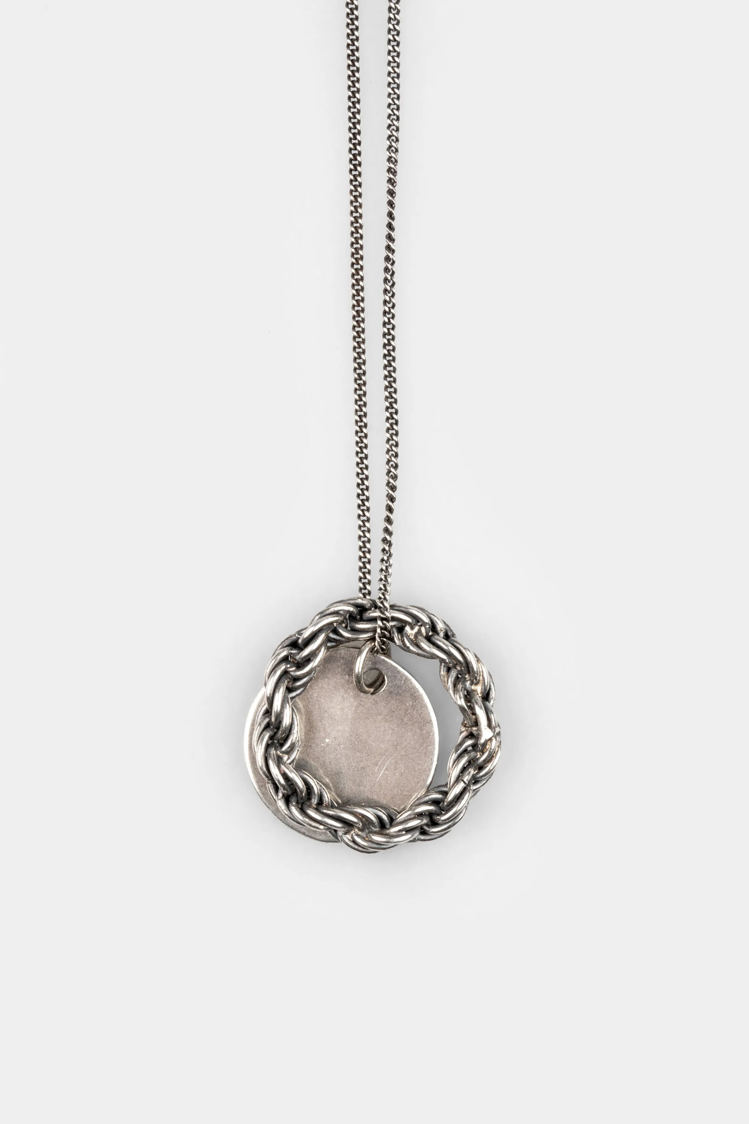 Double pendant silver necklace