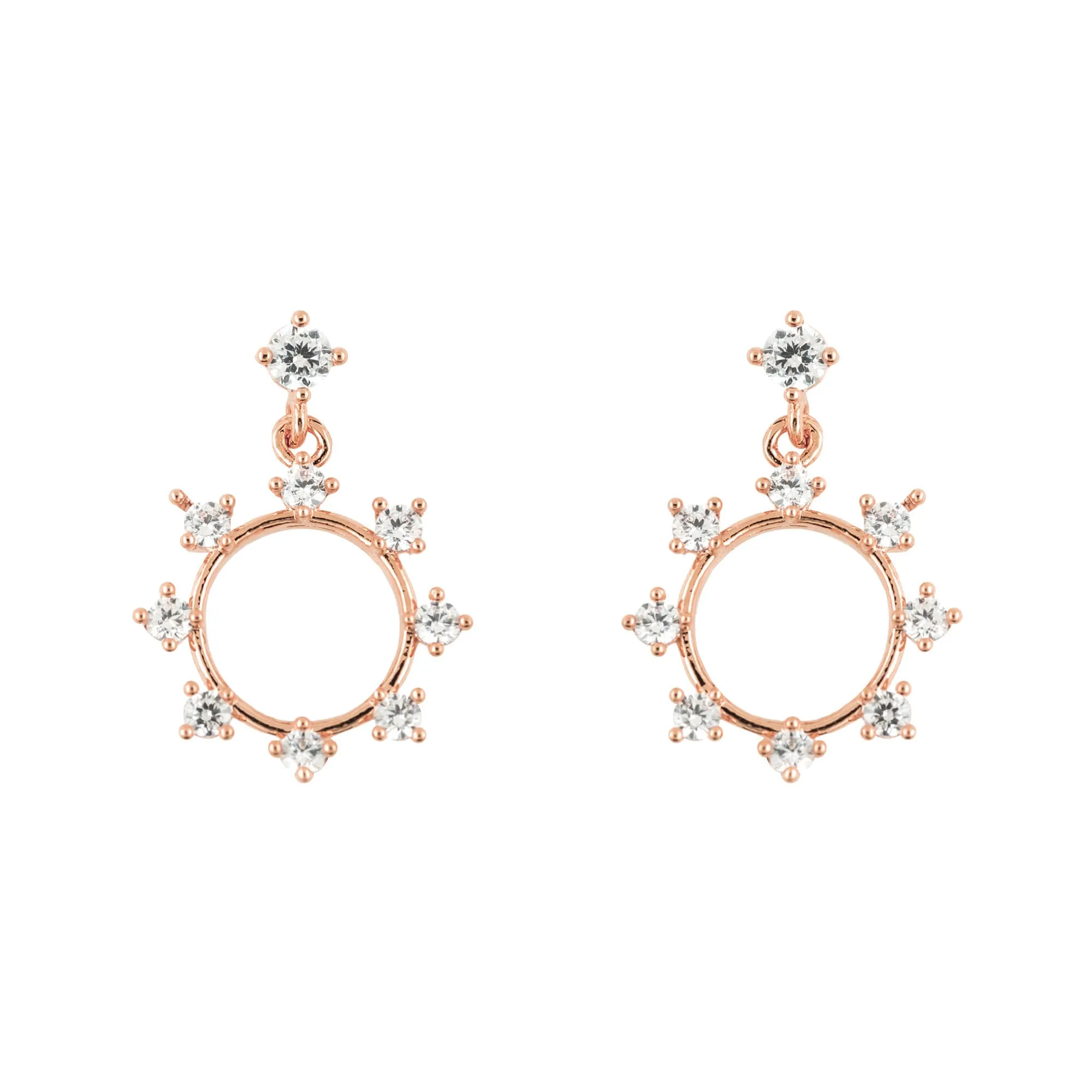 Drop Earring Diamante Studded Ring