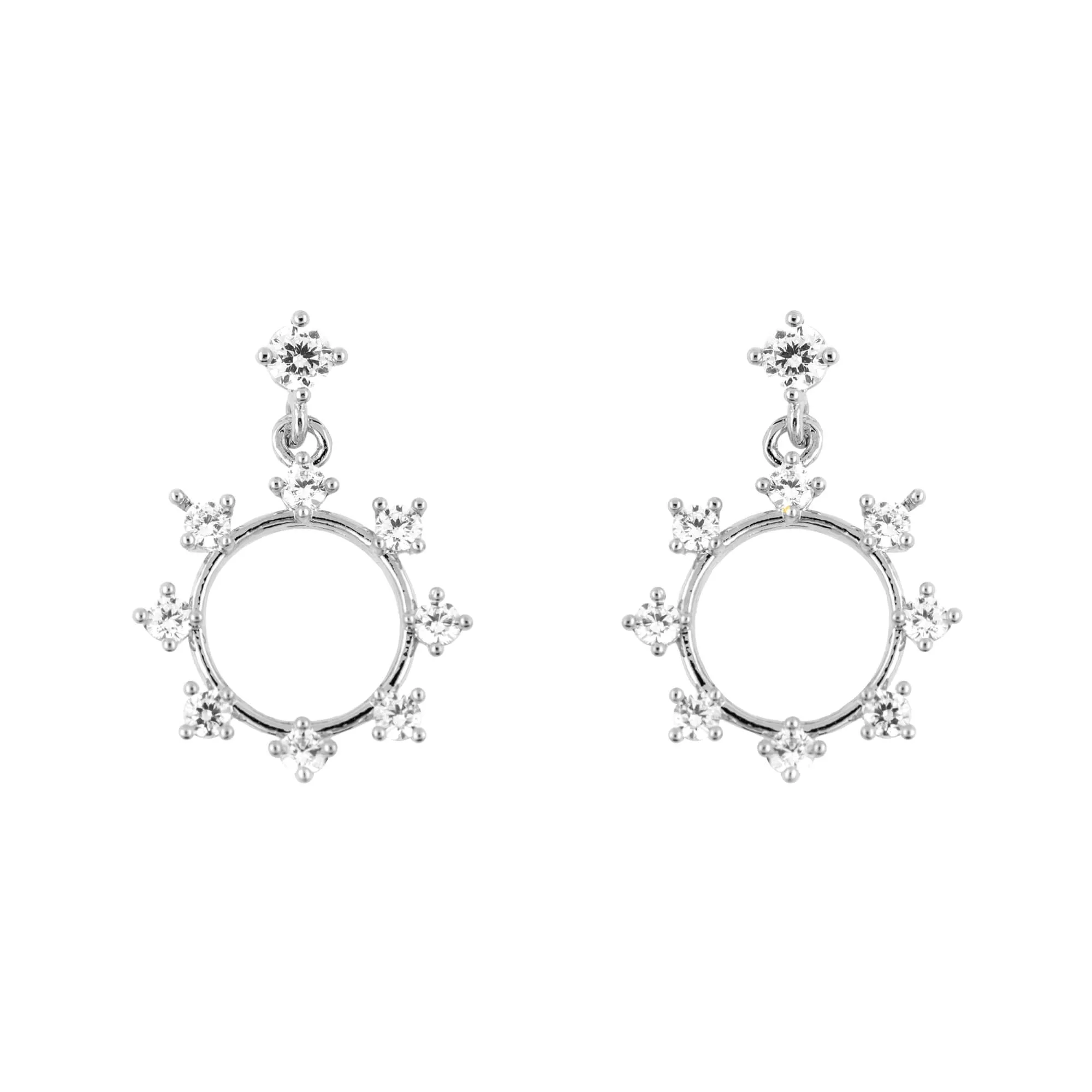 Drop Earring Diamante Studded Ring