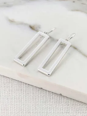 Envy Rectangular Drop Earrings - Silver