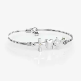 Faith, Love, & Peace Bangle Bracelet