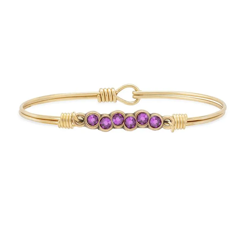 February Starlight Birthstone Bangle Bracelet