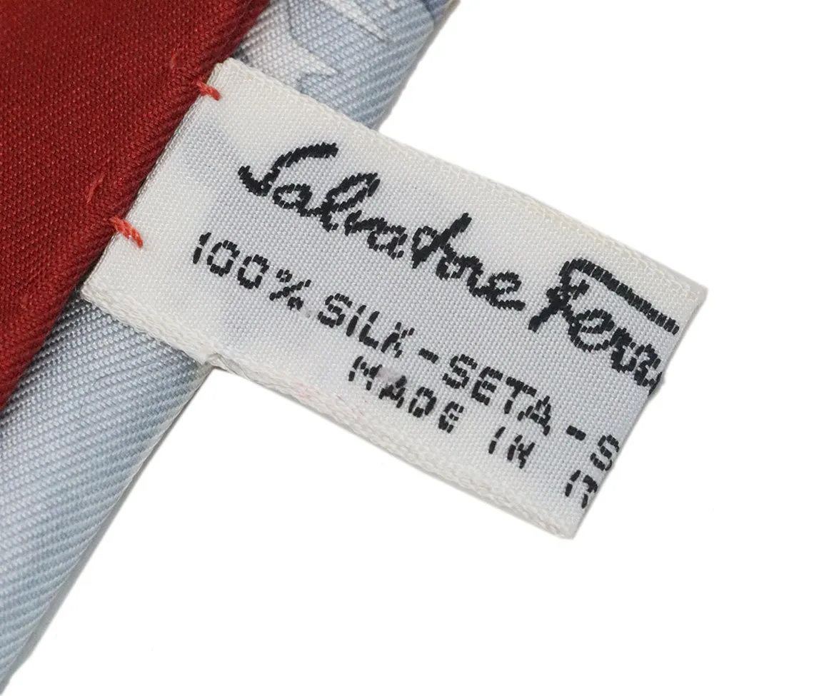 Ferragamo Red & Grey Print Scarf