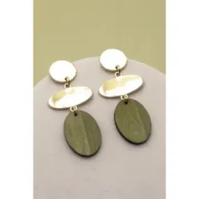 Geo Drop Earrings | Green