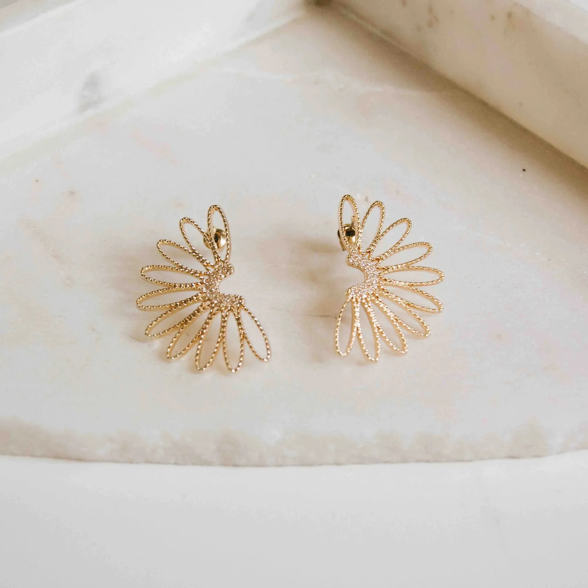 Half Daisy Drop Earring