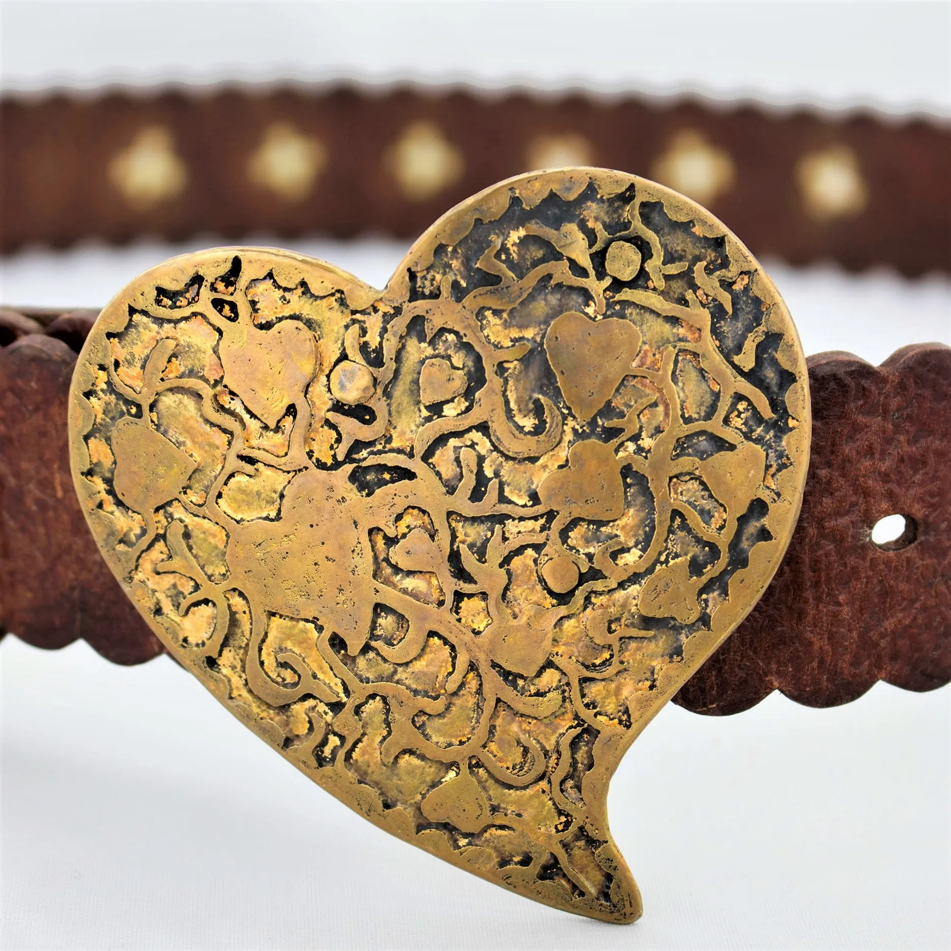 heart buckle with belt