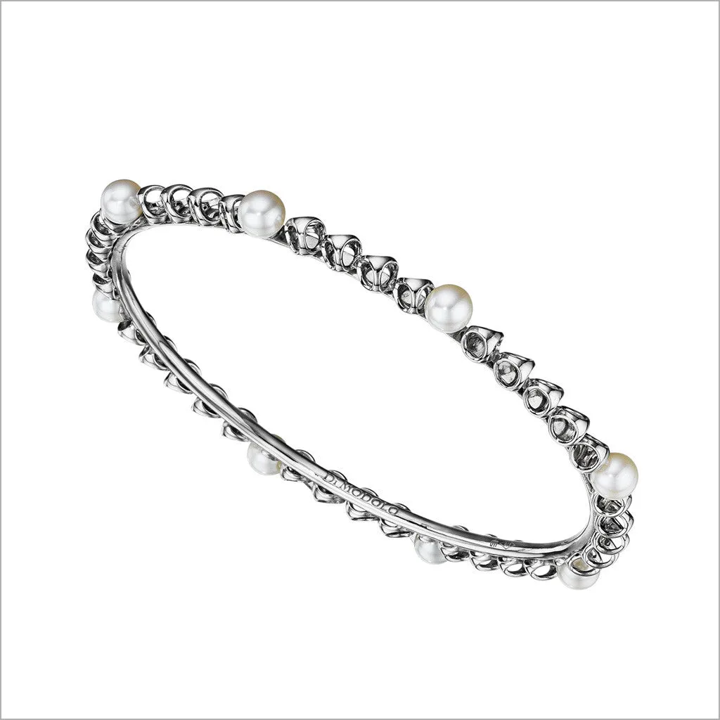 Icona Pearl Stackable Bangle in Sterling Silver