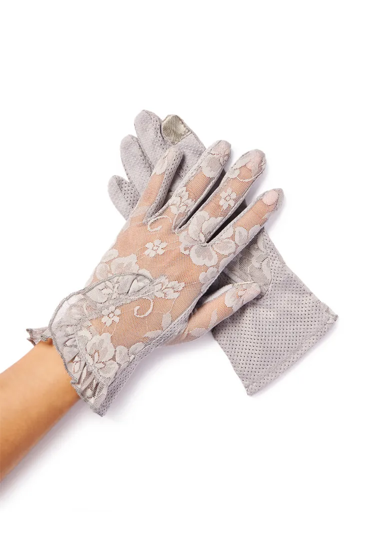 Lacey Floral Overlay Lace Gloves