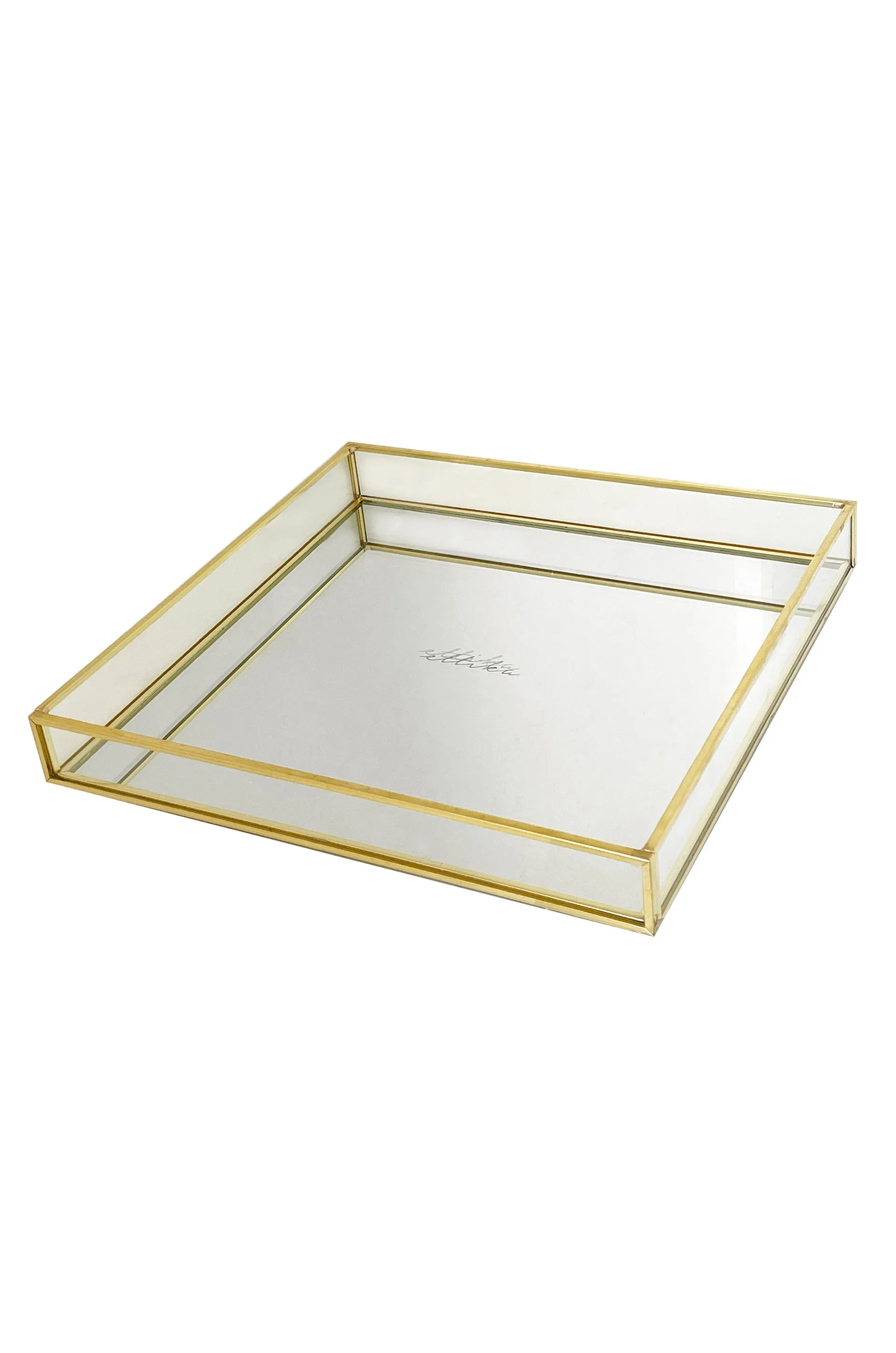 Large Square Mirror Bottom Jewelry and Display Tray