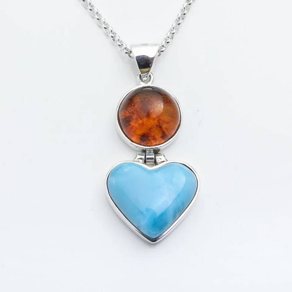 Larimar Amber Pendant Veronica