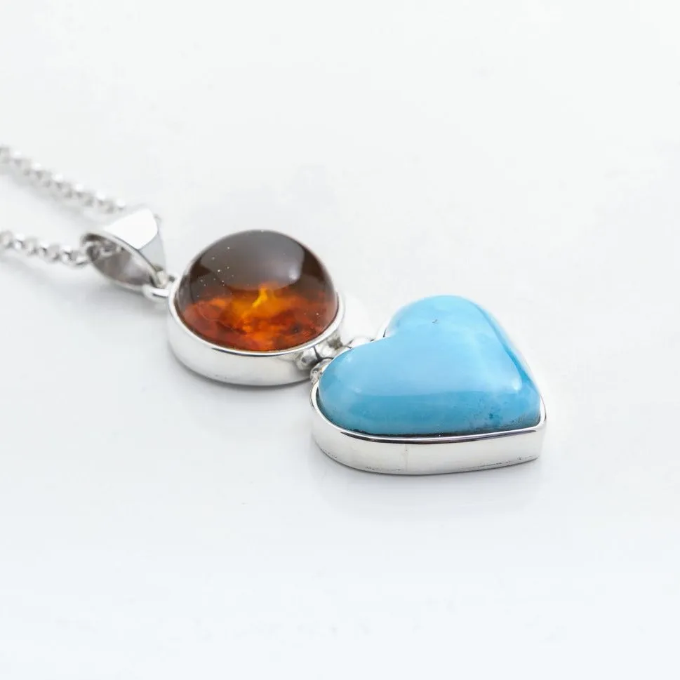 Larimar Amber Pendant Veronica