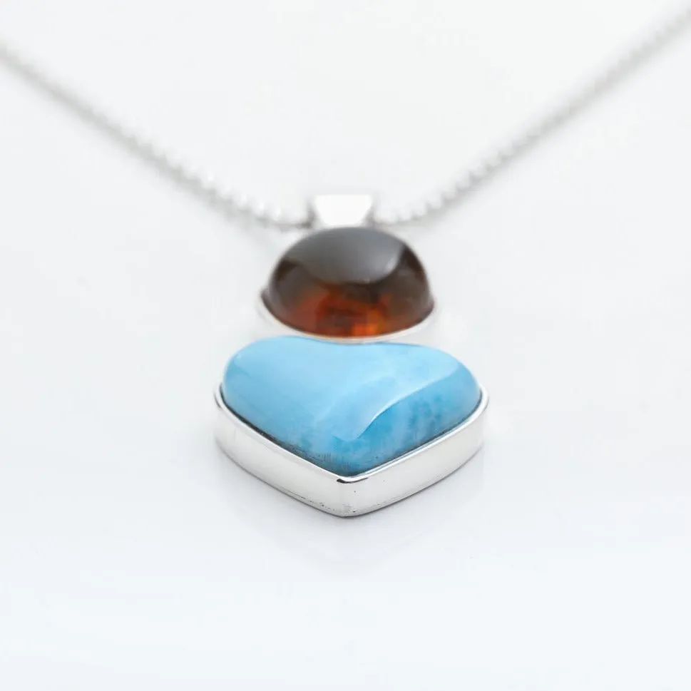 Larimar Amber Pendant Veronica