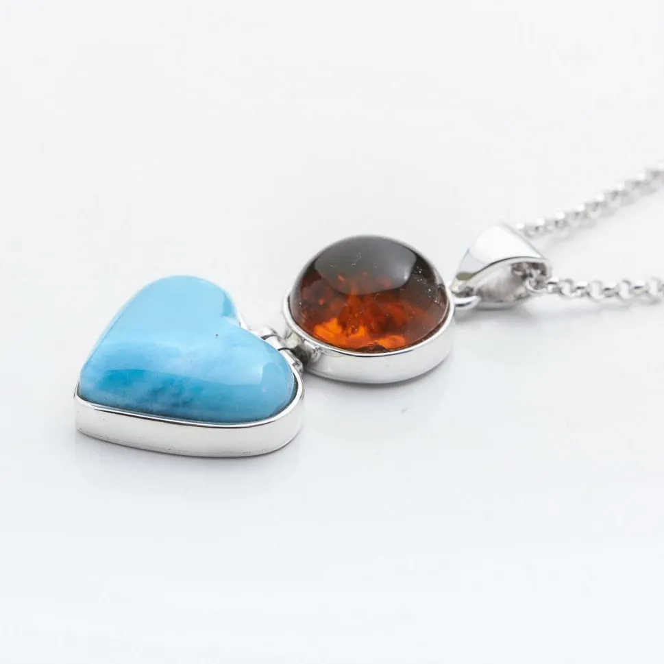 Larimar Amber Pendant Veronica