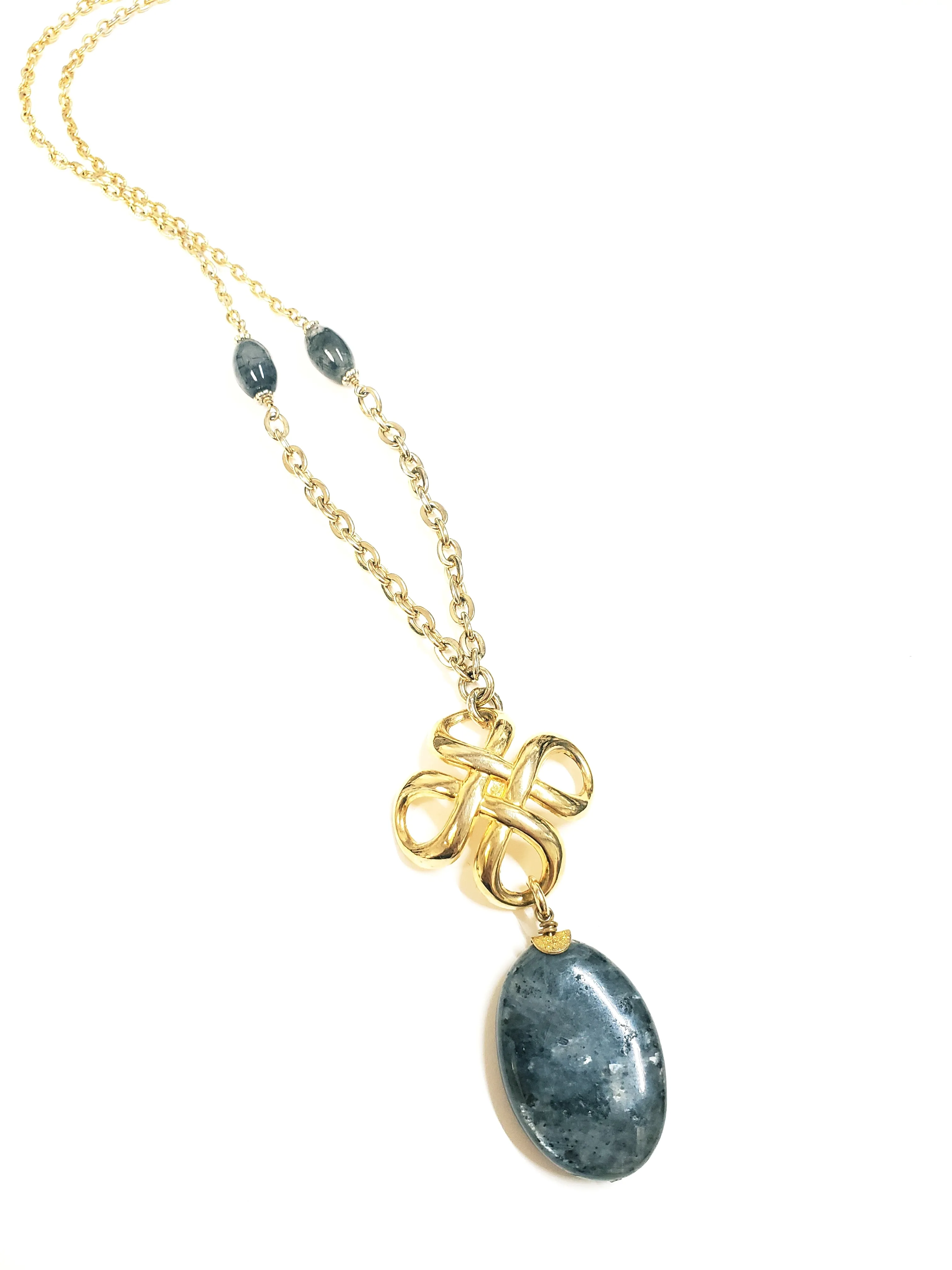 Larvikite Cross Necklace